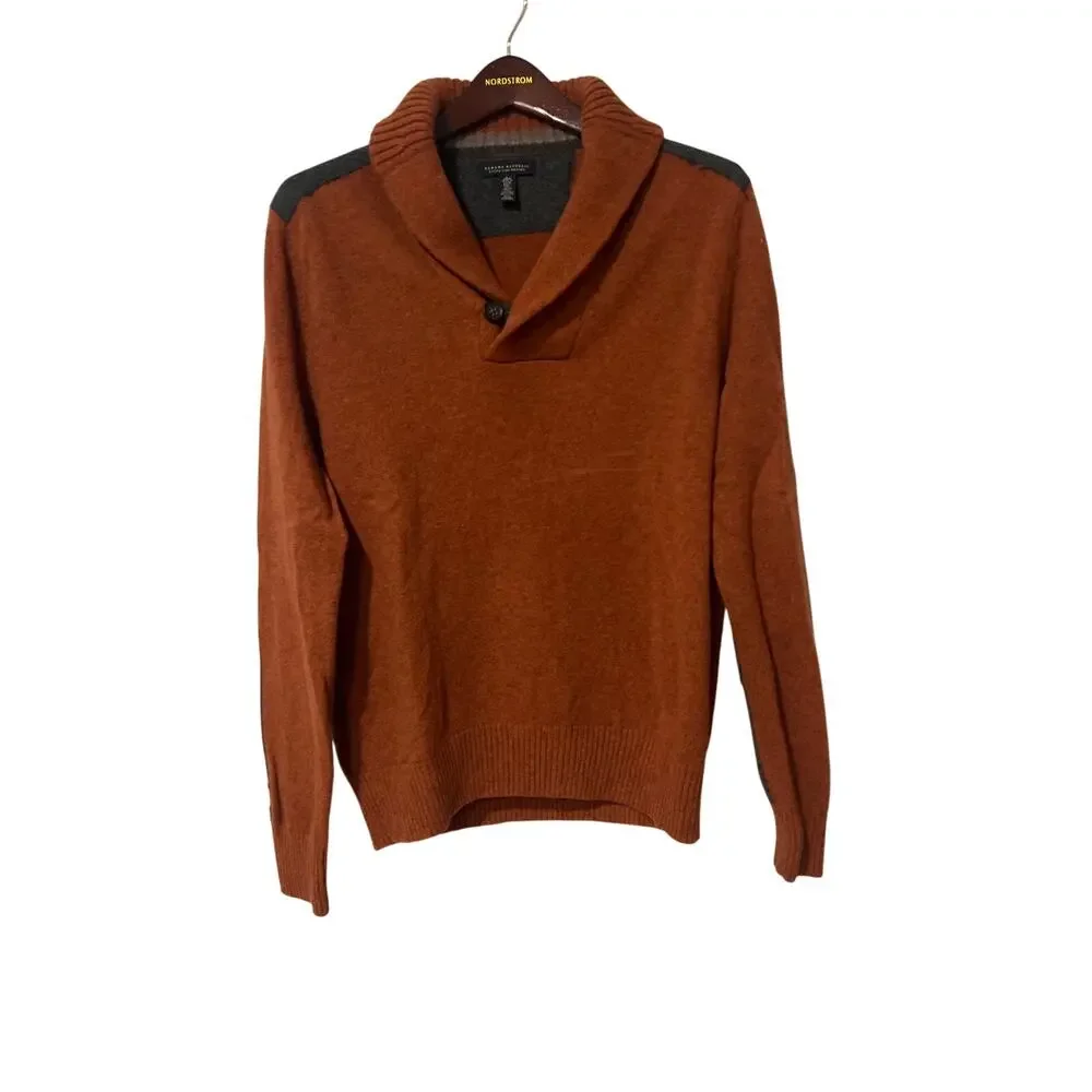 Banana Republic Men's Burnt Orange 100% Wool Sweater Size Large L NB8